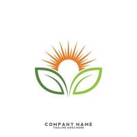 Green leaves logo. plant nature eco garden stylized icon vector botanical.