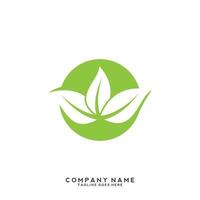 Green leaves logo. plant nature eco garden stylized icon vector botanical.