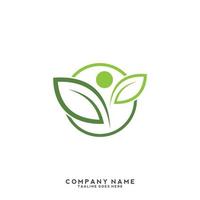 Green leaves logo. plant nature eco garden stylized icon vector botanical.