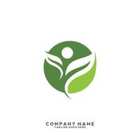 Green leaves logo. plant nature eco garden stylized icon vector botanical.