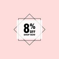 8 discount, Sales Vector badges for Labels, , Stickers, Banners, Tags, Web Stickers, New offer. Discount origami sign banner.