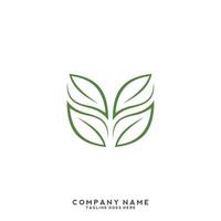 Green leaves logo. plant nature eco garden stylized icon vector botanical.