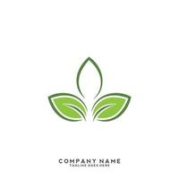 Green leaves logo. plant nature eco garden stylized icon vector botanical.