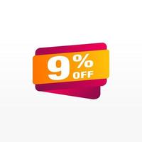 9 discount, Sales Vector badges for Labels, , Stickers, Banners, Tags, Web Stickers, New offer. Discount origami sign banner.