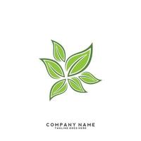 Green leaves logo. plant nature eco garden stylized icon vector botanical.