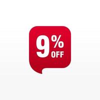 9 discount, Sales Vector badges for Labels, , Stickers, Banners, Tags, Web Stickers, New offer. Discount origami sign banner.