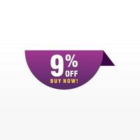 9 discount, Sales Vector badges for Labels, , Stickers, Banners, Tags, Web Stickers, New offer. Discount origami sign banner.