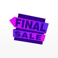 Final Sale banner, poster background. Big sale, special offer, discounts, Vector illustration