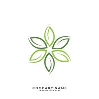 Green leaves logo. plant nature eco garden stylized icon vector botanical.