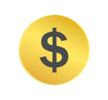 Gold Dollar Coin Isolated Icon Business Finance Vector Illustration