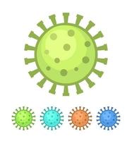 Coronavirus Covid Isolated Colorful Vector Illustration