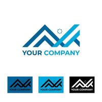 logotipo de ak para el negocio de su empresa vector