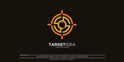 target idea Logo designs Template. symbol bulb combined with target sign. vector