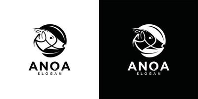 Anoa animal logo design template vector