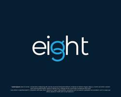 Word mark logo forms negative space of number eight vector