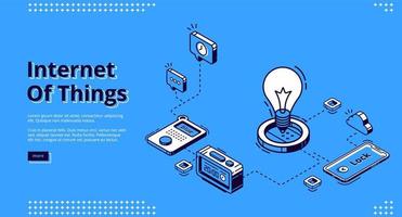 Landing page of IoT technologies in smart home vector