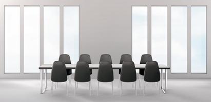 Boardroom with furniture, empty conference room vector