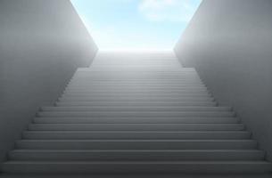 White staircase leads up to blue sky vector