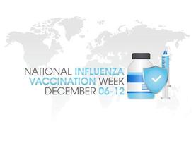 gráfico vectorial de la semana nacional de vacunación contra la influenza bueno para la celebración de la semana nacional de vacunación contra la influenza. diseño plano. diseño de volante. ilustración plana.