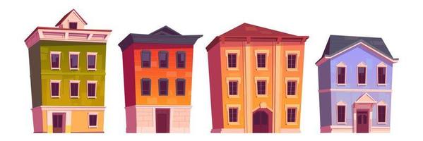 City houses, old buildings for apartments vector