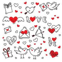 A set of objects for Valentine's Day. vector