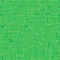 Pattern with a microcircuit on a green background. vector