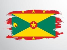 Flag of Grenada painted with a brush vector