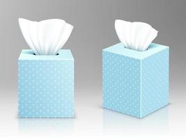 Paper napkin boxes open packages with tissue wipes vector