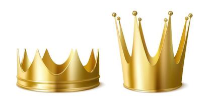 coronas doradas para tocado de coronación de rey o reina vector