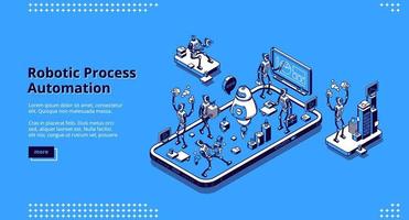 Vector landing page of robotic process automation