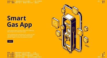 Vector landing page smart gas app