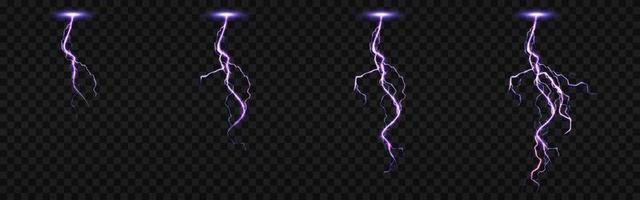 Sprite sheet with lightnings for fx animation vector