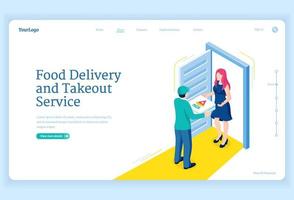 Banner of food delivery and takeout service vector