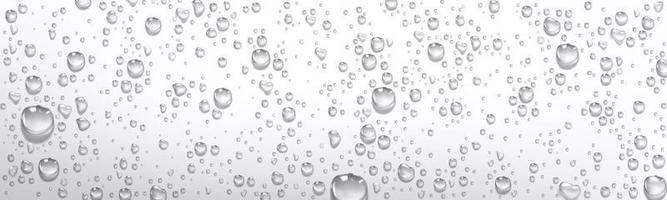 gotas de agua de condensación sobre fondo gris plateado vector