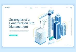 Strategies of construction site management vector