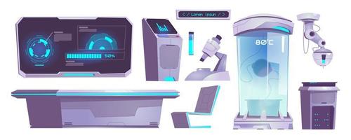 equipo de laboratorio de ciencia moderno, microscopio vector