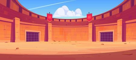 Ancient roman arena for gladiators fight vector