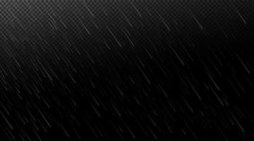 Rain falling water drops on transparent background vector