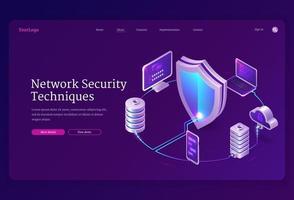 Network security techniques banner vector