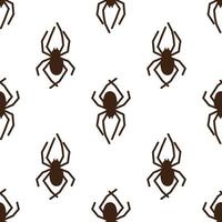 Spider vector seamless pattern on a white background. Insect pattern print on textiles, paper, wrapping paper theme