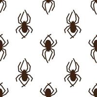 patrón transparente de vector de araña sobre un fondo blanco. estampado de insectos en textiles, papel, tema de papel de envolver