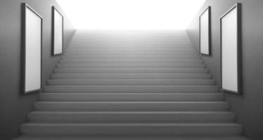 3d stairs going to light, empty white LCD screens vector
