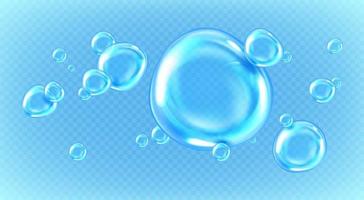 gotas de líquido o burbujas de aire en el agua vector