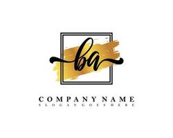 BA Initial handwriting logo concept vector