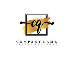 CQ Initial handwriting logo concept vector