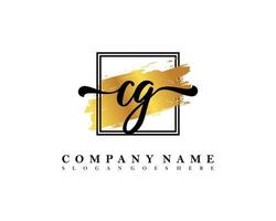 CG Initial handwriting logo concept vector