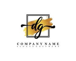 DG Initial handwriting logo concept vector