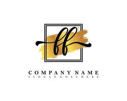 FF Initial handwriting logo concept vector