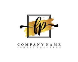 FP Initial handwriting logo concept vector