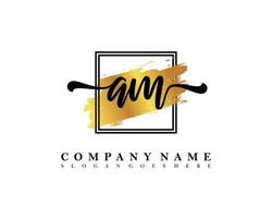 AN Initial handwriting logo concept vector